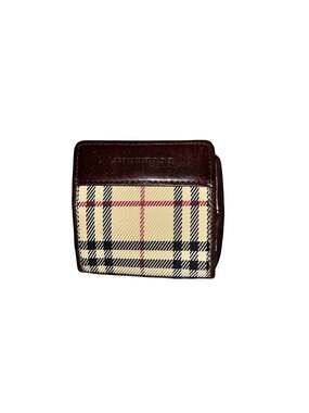Burberry Vintage House Check and Leather Snap Coin Pouch